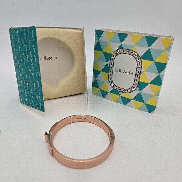 Stella and Dot Rose Gold Inspirational You Do You Quote Hinged Bangle Hart Verse - Picture 1 of 11